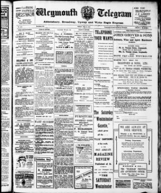 cover page of Weymouth Telegram published on May 22, 1914
