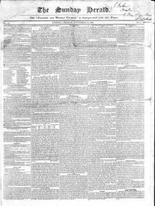 cover page of Colonist and Commercial Weekly Advertiser published on November 14, 1824