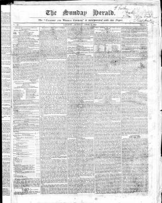cover page of Colonist and Commercial Weekly Advertiser published on April 3, 1825