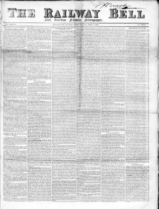 cover page of Railway Bell and London Advertiser published on April 4, 1846