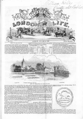 cover page of Illustrated London Life published on August 6, 1843