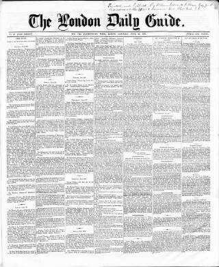 cover page of London Daily Guide and Stranger's Companion published on June 30, 1860