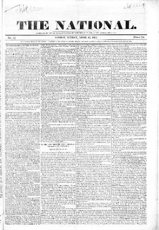 cover page of National published on April 26, 1835