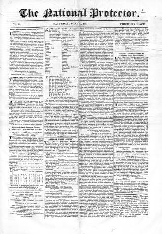 cover page of National Protector published on June 5, 1847
