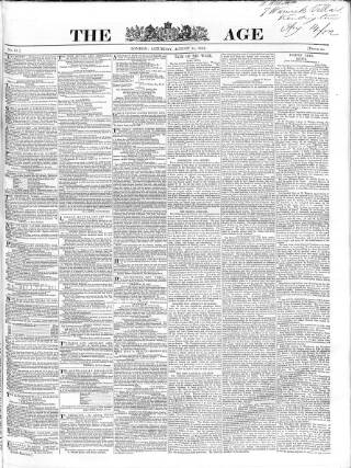cover page of Age 1852 published on August 14, 1852