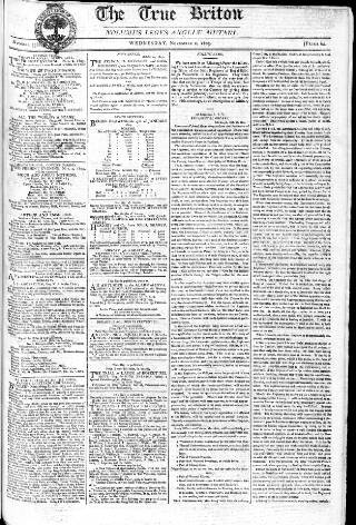 cover page of True Briton published on November 2, 1803