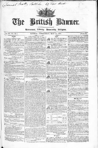 cover page of British Banner 1848 published on May 22, 1850