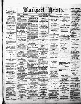 cover page of Blackpool Gazette & Herald published on April 1, 1892