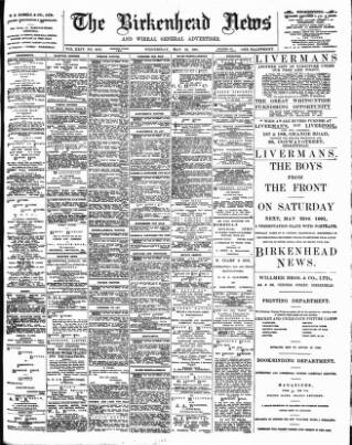cover page of Birkenhead News published on May 22, 1901