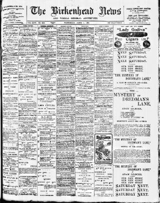 cover page of Birkenhead News published on April 1, 1903