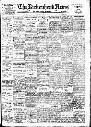 cover page of Birkenhead News published on August 2, 1916