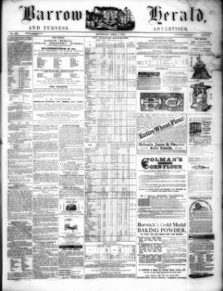 cover page of Barrow Herald and Furness Advertiser published on April 1, 1871