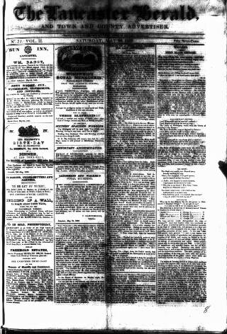 cover page of Lancaster Herald and Town and County Advertiser published on May 26, 1832