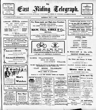 cover page of East Riding Telegraph published on May 2, 1903