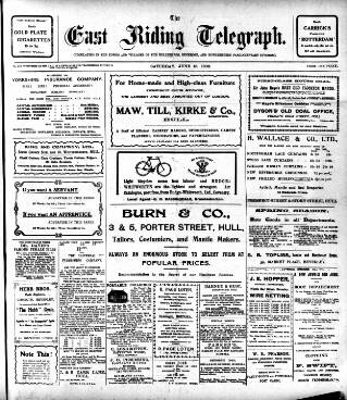 cover page of East Riding Telegraph published on June 13, 1903