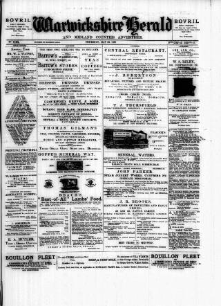 cover page of Warwickshire Herald published on May 22, 1890