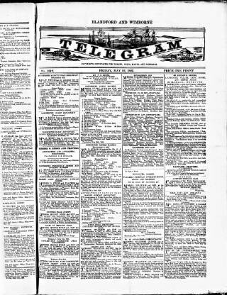 cover page of Blandford and Wimborne Telegram published on May 22, 1885