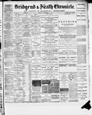 cover page of Bridgend Chronicle published on November 2, 1888