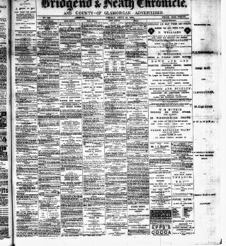 cover page of Bridgend Chronicle published on June 13, 1890