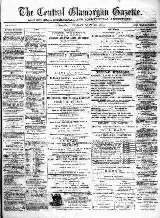 cover page of Central Glamorgan Gazette published on May 22, 1874