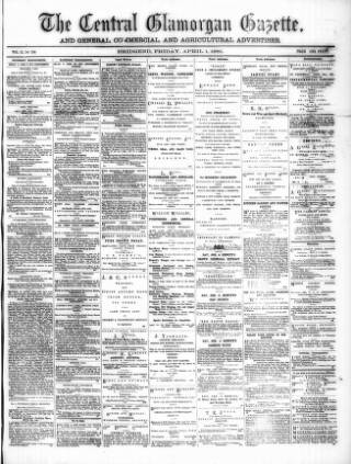 cover page of Central Glamorgan Gazette published on April 1, 1881