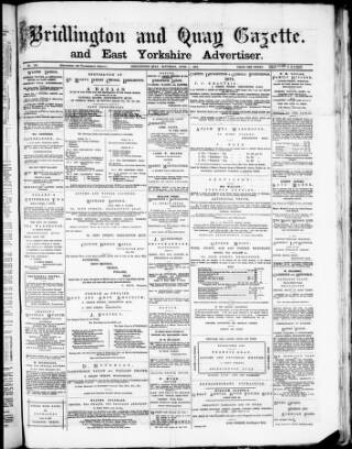 cover page of Bridlington and Quay Gazette published on April 1, 1876