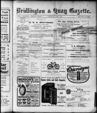 cover page of Bridlington and Quay Gazette published on April 1, 1910