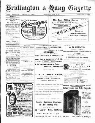 cover page of Bridlington and Quay Gazette published on June 13, 1913