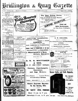 cover page of Bridlington and Quay Gazette published on May 22, 1914
