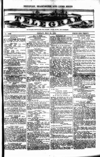 cover page of Bridport, Beaminster and Lyme Regis Telegram published on May 22, 1885