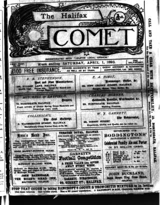 cover page of Halifax Comet published on April 1, 1893