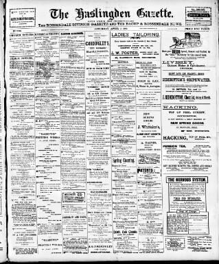 cover page of Haslingden Gazette published on April 1, 1905