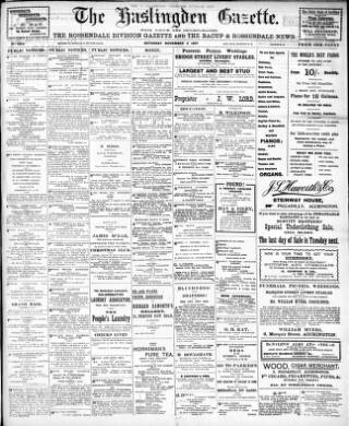 cover page of Haslingden Gazette published on November 2, 1907