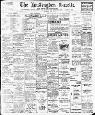 cover page of Haslingden Gazette published on June 13, 1914
