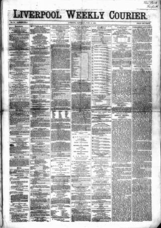 cover page of Liverpool Weekly Courier published on June 13, 1868