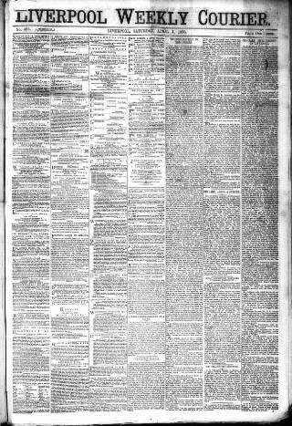 cover page of Liverpool Weekly Courier published on April 1, 1876