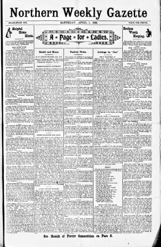 cover page of Northern Weekly Gazette published on April 1, 1899