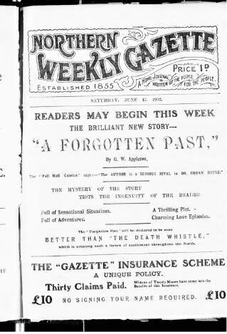 cover page of Northern Weekly Gazette published on June 13, 1903
