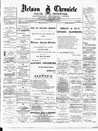 cover page of Nelson Chronicle, Colne Observer and Clitheroe Division News published on May 22, 1891