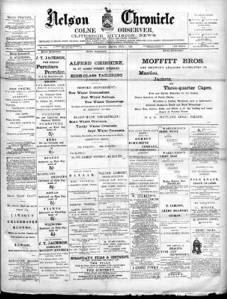 cover page of Nelson Chronicle, Colne Observer and Clitheroe Division News published on April 1, 1892
