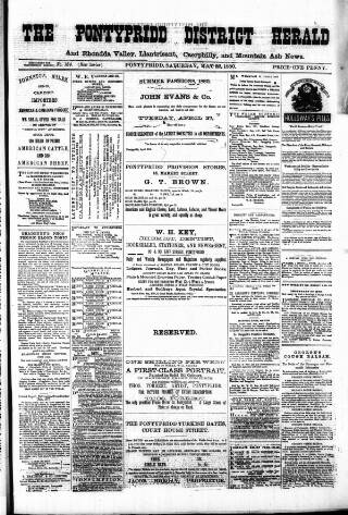 cover page of Pontypridd District Herald published on May 22, 1880