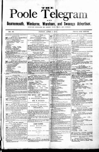 cover page of Poole Telegram published on April 1, 1881
