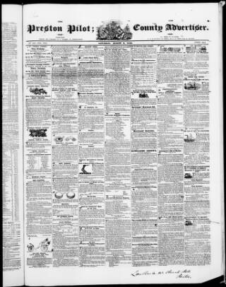 cover page of Preston Pilot published on August 2, 1845