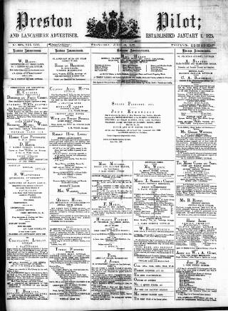 cover page of Preston Pilot published on June 13, 1877
