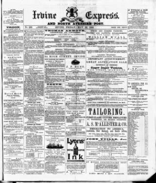 cover page of Irvine Express published on May 22, 1885