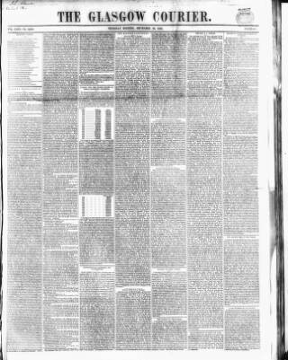 cover page of Glasgow Courier published on September 22, 1853