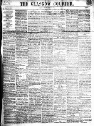 cover page of Glasgow Courier published on June 13, 1854