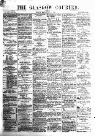 cover page of Glasgow Courier published on May 22, 1862