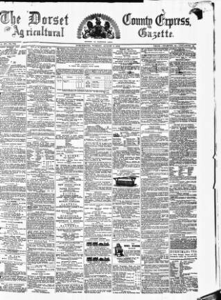 cover page of Dorset County Express and Agricultural Gazette published on August 2, 1870