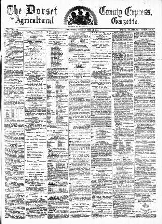 cover page of Dorset County Express and Agricultural Gazette published on June 13, 1876